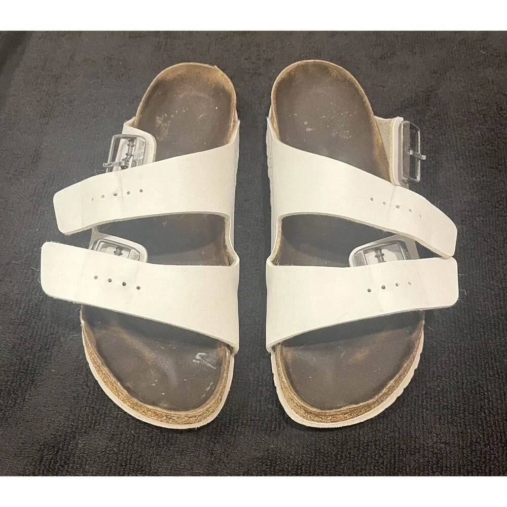 Birkenstock Arizona White Double Strap Sandals Women’s ESTIMATED Size 9 Narrow